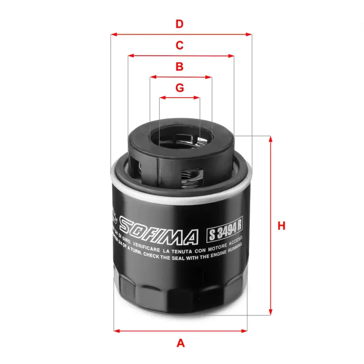 Фільтр масляний VW Golf 1.2/1.4 TSI 07-13/Jetta/Passat 1.4 TSI 07-10 S 3494 R SOFIMA S-3494-R (фото 1)