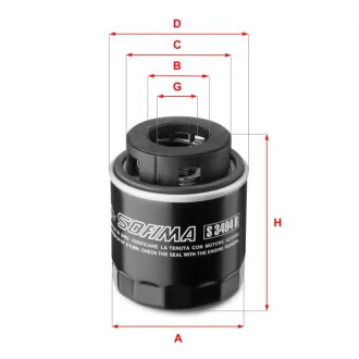 Фільтр масляний VW Golf 1.2/1.4 TSI 07-13/Jetta/Passat 1.4 TSI 07-10 S 3494 R SOFIMA S-3494-R