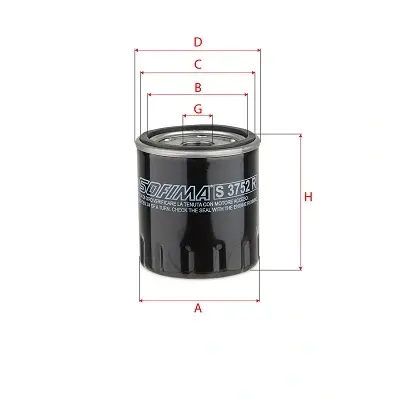 Фільтр масляний Citroen Jumper/Peugeot Boxer 2.0HDi 15- S 3752 R SOFIMA S-3752-R (фото 1)