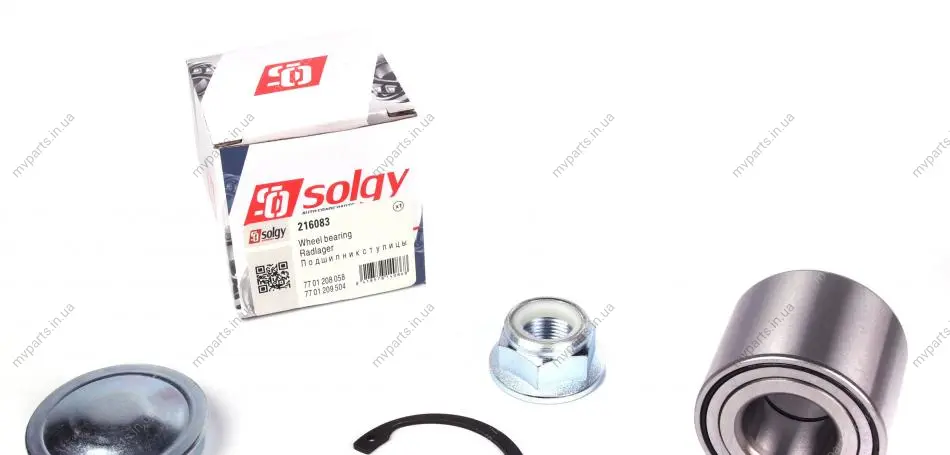 Підшипник маточини (задньої) Renault Megane II (25x55x45) (к-кт) SOLGY Solgy 216083 (фото 1)