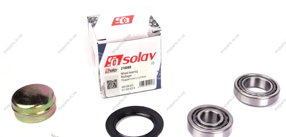 Підшипник маточини (задньої) Audi 80/100/A4/A6 (к-кт) SOLGY Solgy 216089 (фото 1)