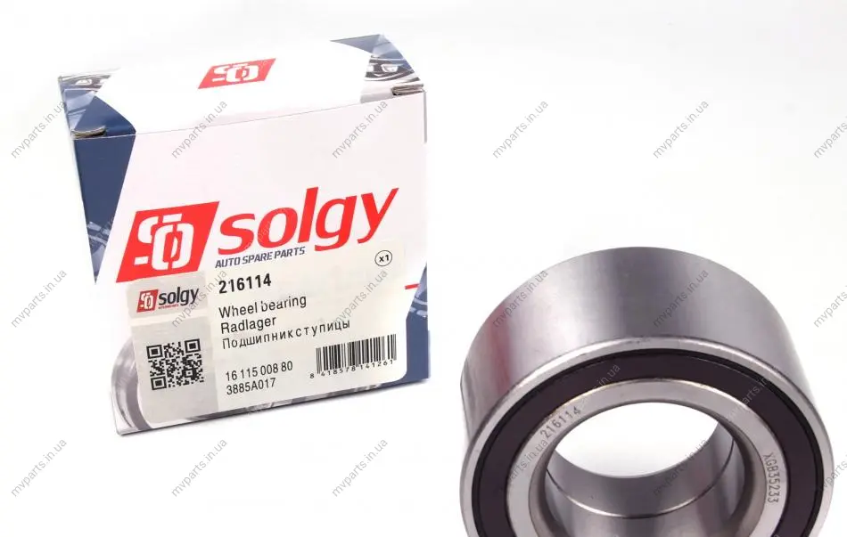 Підшипник маточини (передньої) Peugeot 4007/4008/Mitsubishi ASX/Outlander (43x80x40) (+ABS) SOLGY Solgy 216114 (фото 1)