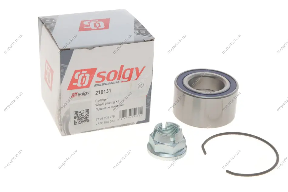 Підшипник маточини (передньої) Renault Clio 98- (35x65x35) (к-кт) SOLGY Solgy 216131 (фото 1)
