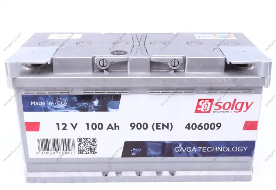 Акумуляторна батарея 100Ah/900A (353x175x190/+R) SOLGY Solgy 406009 (фото 1)