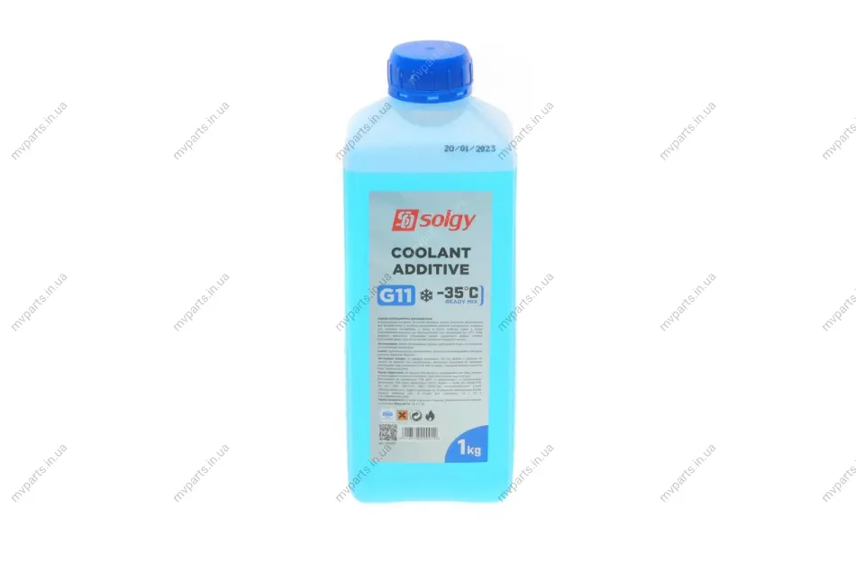 Антифриз (синій) G11 (1kg) (-35°C готовий до застосування) SOLGY Solgy 503001 (фото 1)