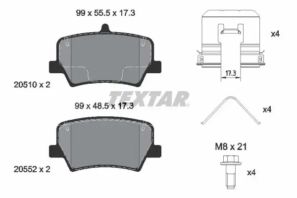 Колодки гальмівні (задні) Volvo XC40 17- Q+ TEXTAR 2051001 (фото 1)