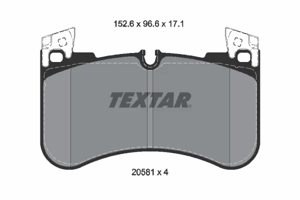 Колодки гальмівні (передні) Land Rover Defender 19-/Discovery 16-/Range Rover 12- 4x4 (Brembo) Q+ TEXTAR 2058101 (фото 1)