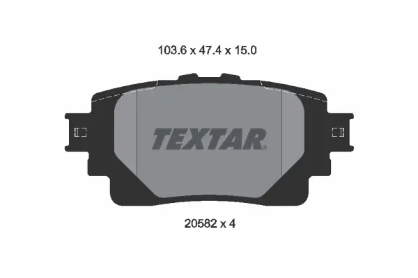 Колодки гальмівні (задні) Toyota Rav4 18-/Highlander 19- (з датчиком) TEXTAR 2058201 (фото 1)