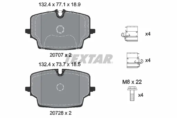 Колодки гальмівні (передні) BMW X1 (U11) 22- B38 TEXTAR 2070701 (фото 1)