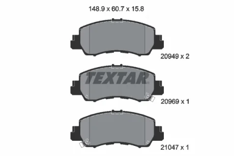 Колодки гальмівні (передні) Mitsubishi Eclipce Cross 17- TEXTAR 2094901