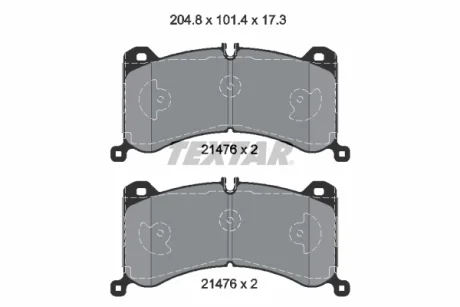 Колодки гальмівні (передні) Audi E-Tron 18-/Q8 E-Tron 22- (Brembo) TEXTAR 2147601