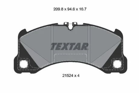 Колодки гальмівні (передні) Porsche Cayenne 19-/Macan 14-/ Panamera 20- Q+ (з датчиком) TEXTAR 2152401
