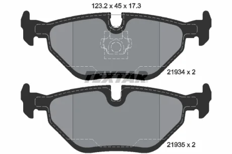 Колодки гальмівні (задні) BMW 3 (E46) 98- (Teves) Q+ TEXTAR 2193402