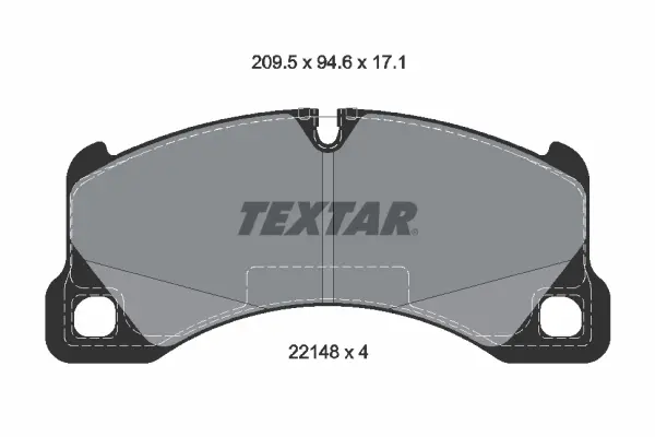 Колодки гальмівні (передні) Porsche Cayenne/Cayenne Coupe 17- (Brembo) TEXTAR 2214801 (фото 1)