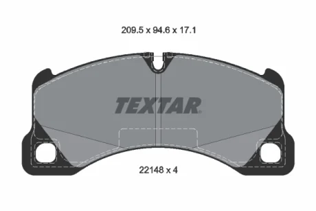 Колодки гальмівні (передні) Porsche Cayenne/Cayenne Coupe 17- (Brembo) TEXTAR 2214801