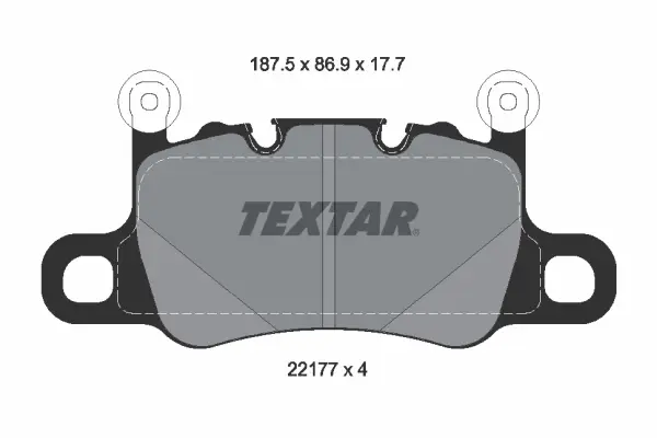 Колодки гальмівні (задні) Porsche Panamera 16-/Taycan 19- (BREMBO) Q+ TEXTAR 2217701 (фото 1)