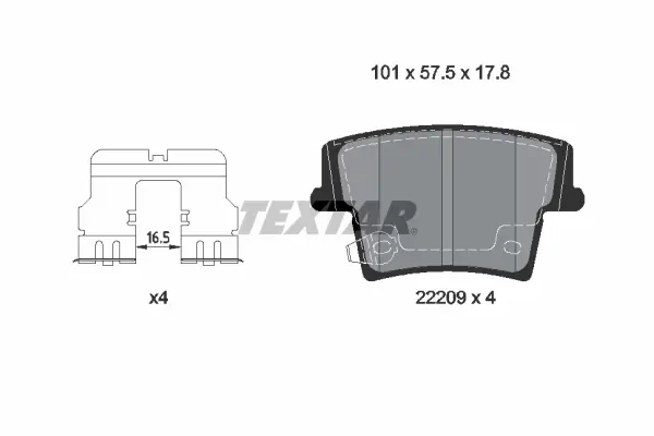 Колодки гальмівні (задні) Chrysler 300C 04-/Dodge Challenger 08-/Charger 11-/Lancia Thema 11-14 TEXTAR 2220901 (фото 1)