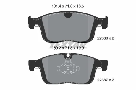 Колодки гальмівні (передні) Volvo XC60 I 08-17 (Ate-Teves) Q+ TEXTAR 2238601