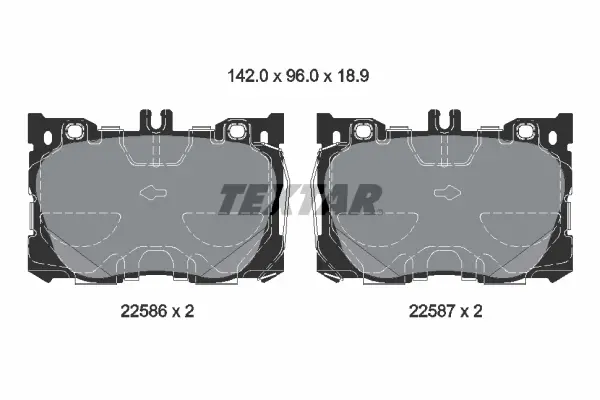 Колодки гальмівні (передні) MB C-class (W205/S205/C205)/E-class (W213) 16- (Brembo) TEXTAR 2258601 (фото 1)