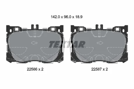 Колодки гальмівні (передні) MB C-class (W205/S205/C205)/E-class (W213) 16- (Brembo) TEXTAR 2258601