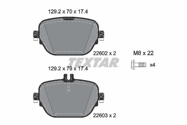 Колодки гальмівні (задні) MB E-class (W213/S213/A238)/GLC (X253/C253) 15-(TRW) Q+ TEXTAR 2260201 (фото 1)