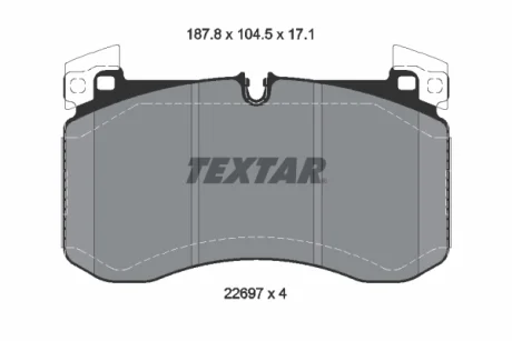 Колодки гальмівні (передні) MB GLE (V167/X167)/G-class (W463) 18- (Brembo) Q+ TEXTAR 2269701