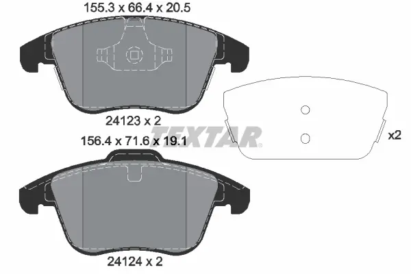 Колодки гальмівні (передні) Land Rover Range Rover Evoque 11- (Teves) Q+ TEXTAR 2412305 (фото 1)