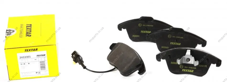 Колодки гальмівні (передні) VW Tiguan/Sharan 07- (Teves) Q+ (з датчиком) TEXTAR 2433301 (фото 1)