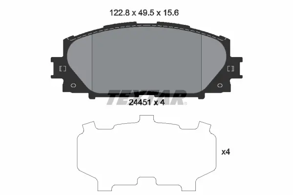Колодки гальмівні (передні) Toyota Prius 08- (Akebono) TEXTAR 2445101 (фото 1)