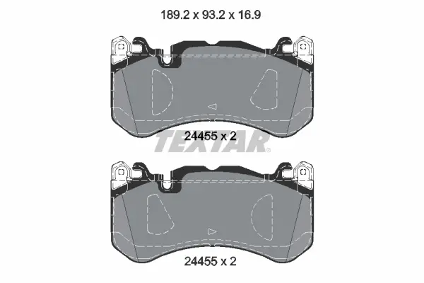 Колодки гальмівні (передні) MB C-class (W205)/E-class (W212/W213)/GLC- class (X253)/ S-class (W222) AMG 11- (Brembo) TEXTAR 2445503 (фото 1)