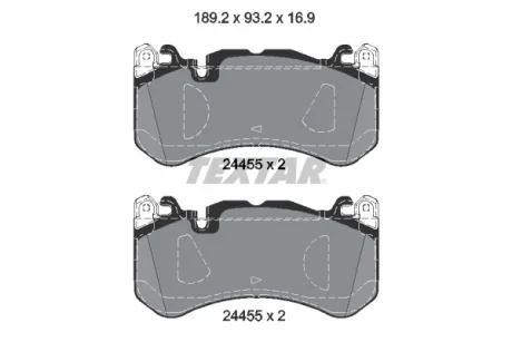 Колодки гальмівні (передні) MB C-class (W205)/E-class (W212/W213)/GLC- class (X253)/ S-class (W222) AMG 11- (Brembo) TEXTAR 2445503
