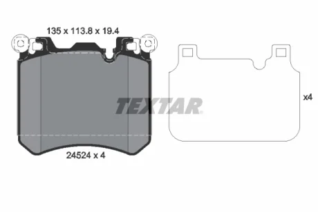 Колодки гальмівні (передні) BMW X5 (E70)/X6 (E71/E72) 06- (Brembo) Q+ TEXTAR 2452401