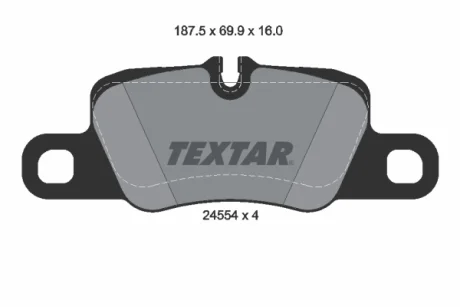 Колодки гальмівні (задні) Porsche Panamera 09- (Brembo) TEXTAR 2455402