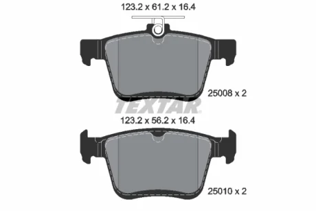 Колодки гальмівні (задні) VW Golf/Touran 1.0-2.0 TDI 12- (Teves) Q+ TEXTAR 2500801