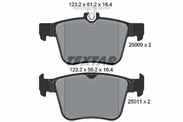 Колодки гальмівні (задні) VW Golf/Touran 1.0-2.0 TDI 12- (Teves) Q+ TEXTAR 2500901 (фото 1)