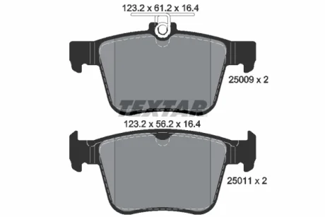 Колодки гальмівні (задні) VW Golf/Touran 1.0-2.0 TDI 12- (Teves) Q+ TEXTAR 2500901