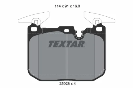 Колодки гальмівні (передні) BMW 1(F40)/2 (F44)/ X1 (F48)/X2 (F39) 18-/i8 (I12/I15) 14- B47/B48 (Brembo) TEXTAR 2502807