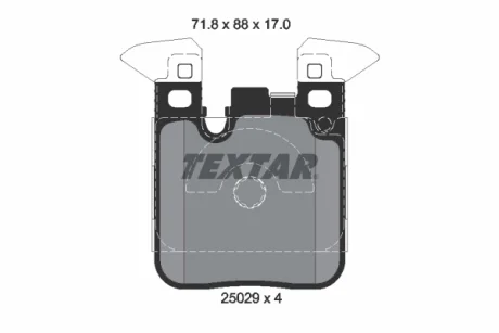 Колодки гальмівні (задні) BMW 1 (F20/F21)/ 3 (F30/F31/F34) 11- (Brembo) Q+ TEXTAR 2502902