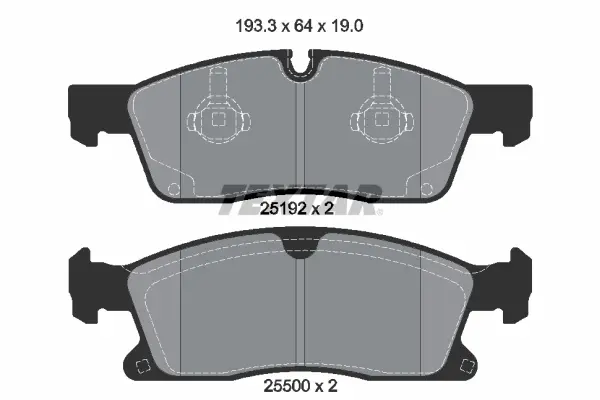 Колодки гальмівні (передні) MB GLE/GL/GLS-class (W166/X166) 11- 19 (Teves) Q+ (193.3x64x19) TEXTAR 2519201 (фото 1)