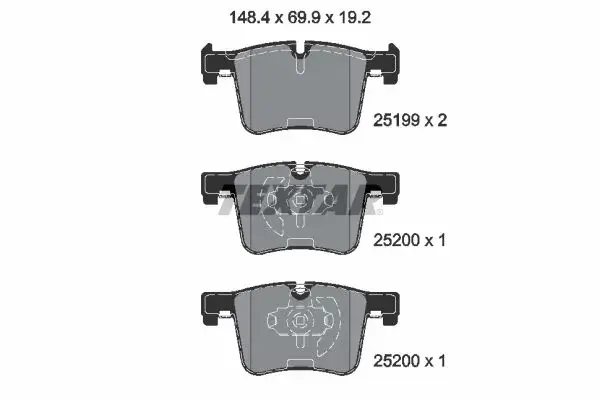 Колодки гальмівні (передні) BMW 1 (F20)/2 (F22)/3 (F30)/4 (F32)/ X3 (F25) 11- (Bosch) Q+ TEXTAR 2519901 (фото 1)