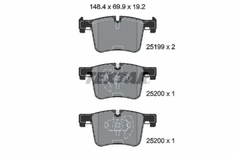 Колодки гальмівні (передні) BMW 1 (F20)/2 (F22)/3 (F30)/4 (F32)/ X3 (F25) 11- (Bosch) Q+ TEXTAR 2519901