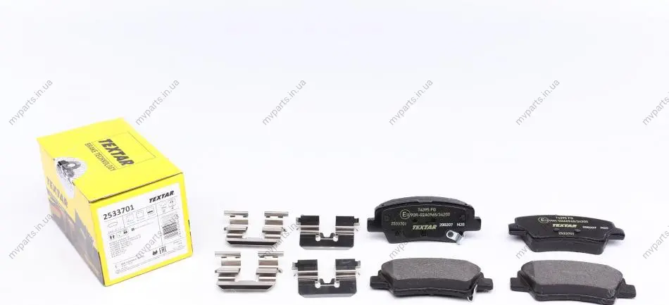 Колодки гальмівні (задні) Kia Ceed II/Rio III/Hyundai Accent/i20/i30/i40 10- (Akebono) Q+ TEXTAR 2533701 (фото 1)