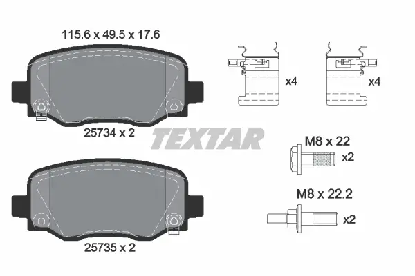 Колодки гальмівні (задні) Jeep Cherokee 13- (TRW) Q+ TEXTAR 2573401 (фото 1)