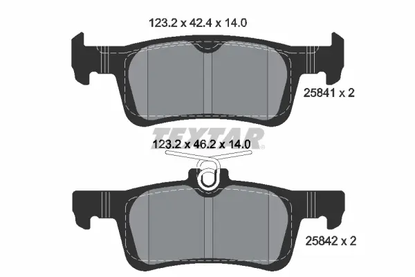 Колодки гальмівні (задні) Ford Fiesta 1.0 EcoBoost 17-/Peugeot 308 14- (Teves) Q+ TEXTAR 2584104 (фото 1)