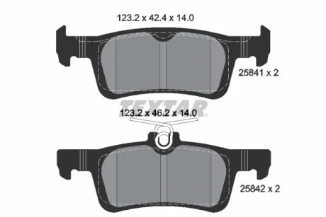 Колодки гальмівні (задні) Ford Fiesta 1.0 EcoBoost 17-/Peugeot 308 14- (Teves) Q+ TEXTAR 2584104