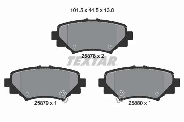 Колодки гальмівні (задні) Mazda 3 13- (101.5x44.5x13.8) TEXTAR 2587801 (фото 1)