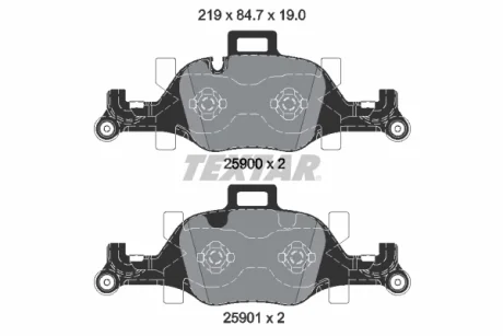 Колодки гальмівні (передні) BMW 5 (G30) 530/540i 16- (Teves) TEXTAR 2590001