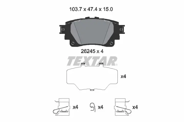 Колодки гальмівні (задні) Toyota Corolla 19-/ Yaris Cross 20- (Advics) TEXTAR 2624501 (фото 1)