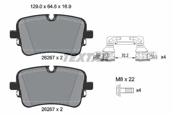 Колодки гальмівні (задні) Audi A6/A7/A8/Q7/Q8/VW Touareg 18- (TRW) Q+ TEXTAR 2626701 (фото 1)