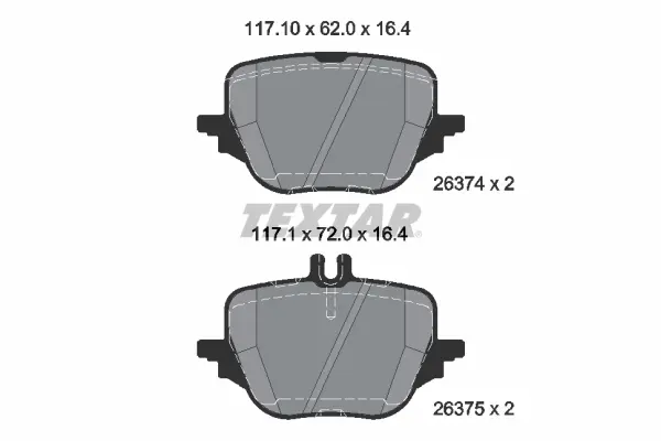 Колодки гальмівні (задні) MB C-class (W206)/E-clas (W214)/S-class (W223) 20- (ZF) Q+ TEXTAR 2637401 (фото 1)